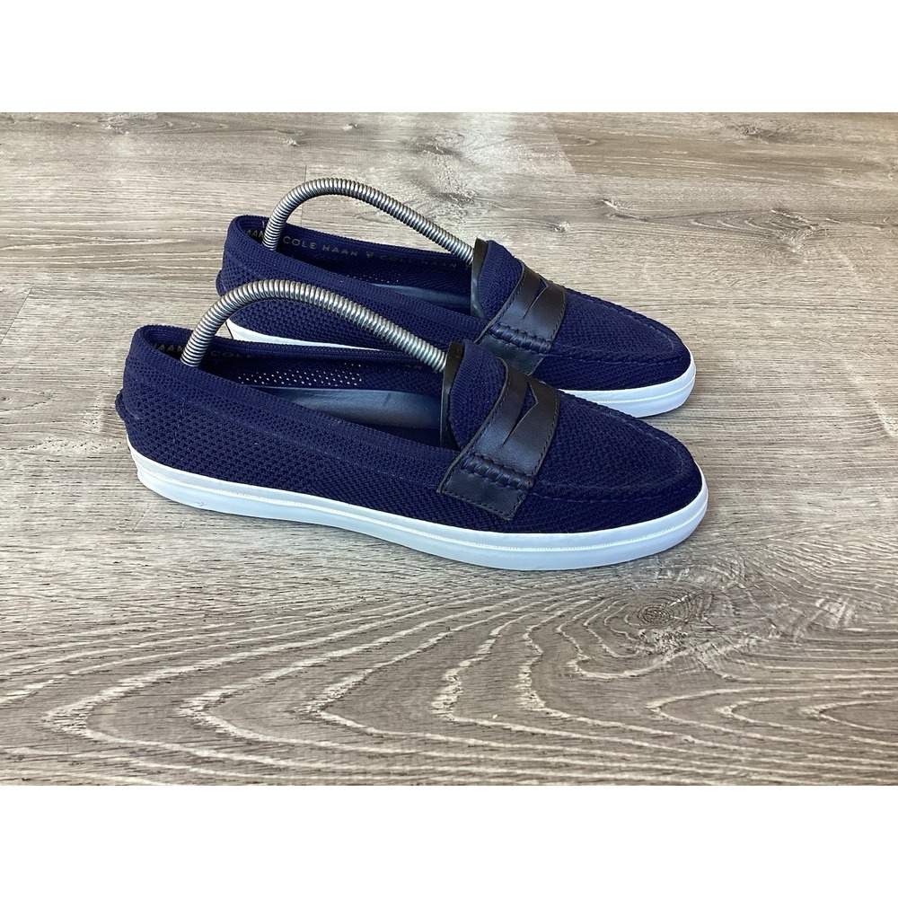 Cole Haan Grand.OS Pinch Weekender Penny Loafer Shoes Womens 10.5 B Blue W11558